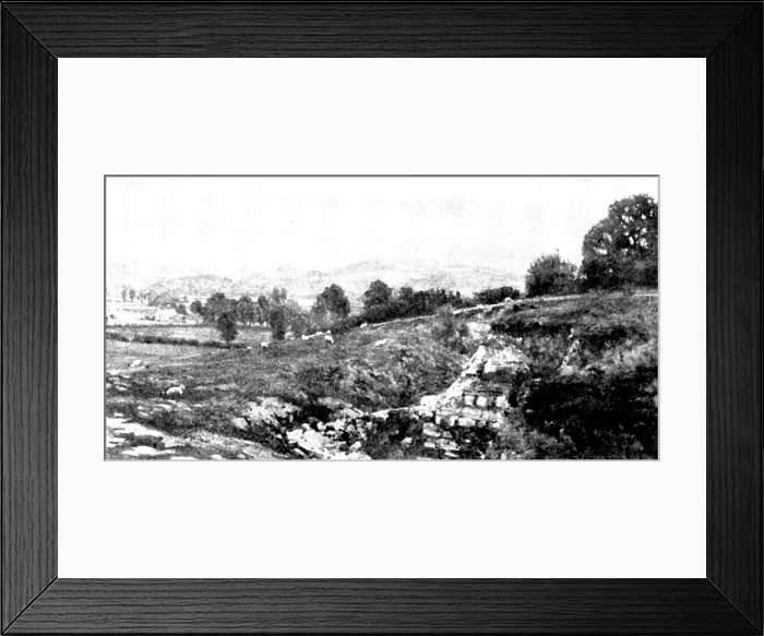 Framed Print : Pictures from the New Gallery: A Somerset Pastoral - L. Leslie Brooke, 1895. Creator: George Meisenbach