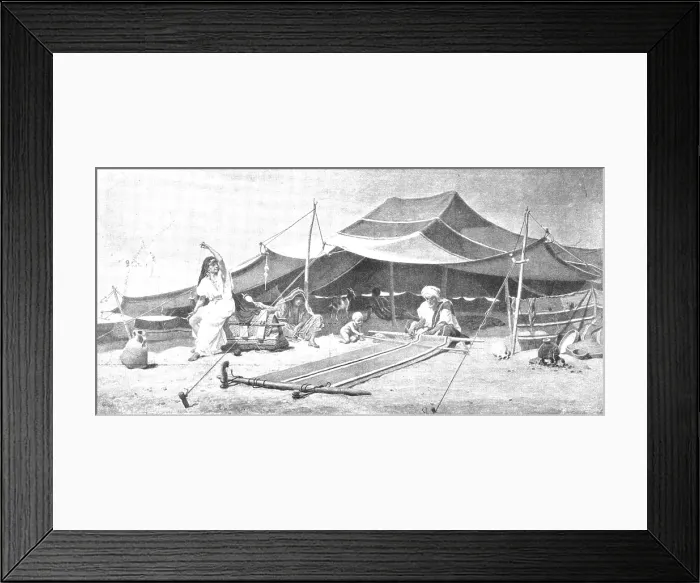 Framed Print : Pictures from the Royal Academy: Spinners and Weavers - F. Goodall, R.A. 1895. Creator: George Meisenbach Framed Print : Pictures from the Royal Academy: Spinners and Weavers - F. Goodall, R.A. 1895. Creator: George Meisenbach