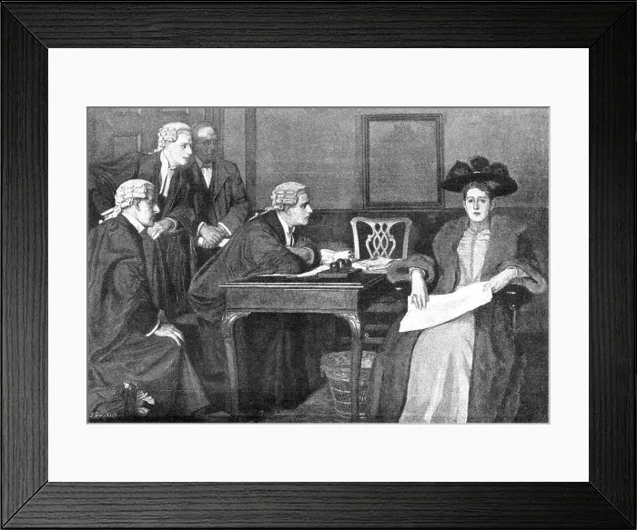Framed Print : Pictures from the Royal Academy: Defendant and Counsel - W. F. Yeames, R.A. 1895. Creator: George Meisenbach Framed Print : Pictures from the Royal Academy: Defendant and Counsel - W. F. Yeames, R.A. 1895. Creator: George Meisenbach