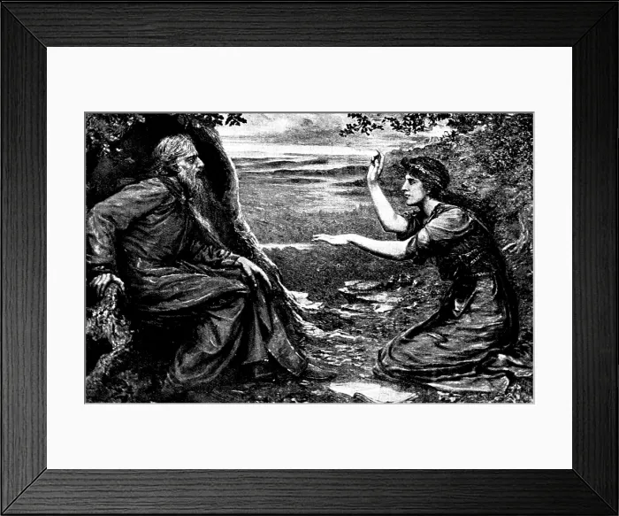 Framed Print : Pictures from the New Gallery: Merlin and Vivian - Mrs. Kate G. Hastings, 1895. Creator: George Meisenbach Framed Print : Pictures from the New Gallery: Merlin and Vivian - Mrs. Kate G. Hastings, 1895. Creator: George Meisenbach