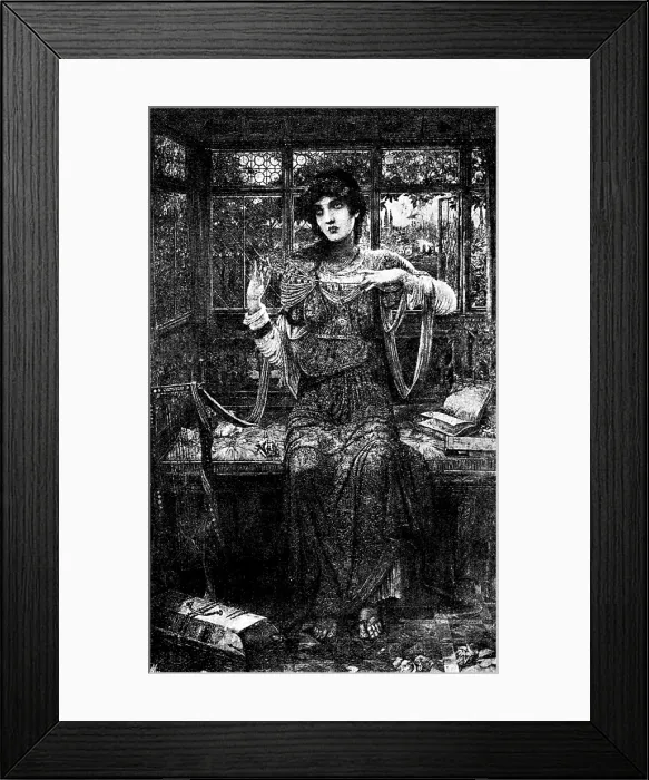 Framed Print : Pictures from the New Gallery: O Swallow, flying from the golden woods...J. M. Strudwick, 1895. Creator: George Meisenbach Framed Print : Pictures from the New Gallery: O Swallow, flying from the golden woods...J. M. Strudwick, 1895. Creator: George Meisenbach