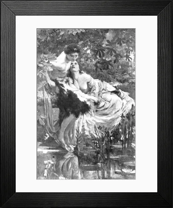 Framed Print : Pictures from the Royal Academy: Echo and Narcissus - Solomon J. Solomon, 1895. Creator: George Meisenbach Framed Print : Pictures from the Royal Academy: Echo and Narcissus - Solomon J. Solomon, 1895. Creator: George Meisenbach