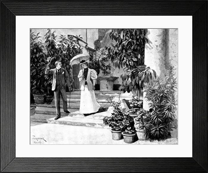 Framed Print : Adam Johnstone's Son: They went as far as the door together. Johnstone turned and walked off, 1895 Framed Print : Adam Johnstone's Son: They went as far as the door together. Johnstone turned and walked off, 1895