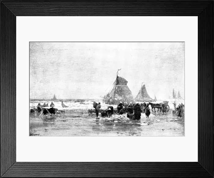 Framed Print : Pictures from the Royal Academy: The Morning Catch - F. S. Richardson, 1895. Creator: George Meisenbach Framed Print : Pictures from the Royal Academy: The Morning Catch - F. S. Richardson, 1895. Creator: George Meisenbach