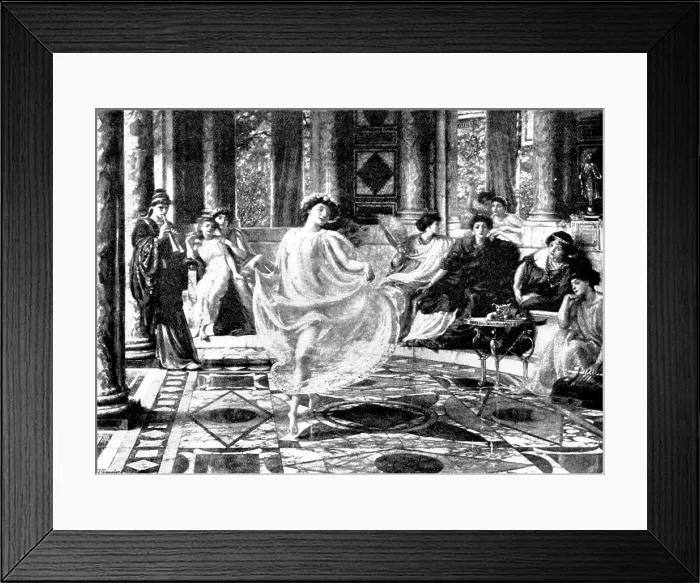 Framed Print : Pictures from the Royal Academy: The Ionian Dance - E. J. Poynter, R.A. 1895. Creator: George Meisenbach Framed Print : Pictures from the Royal Academy: The Ionian Dance - E. J. Poynter, R.A. 1895. Creator: George Meisenbach