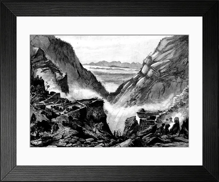 Framed Print : The Chitral Expedition: Mouth of Kashmir Smats Cave, in the Gorge of Pudja Mountain, Yusufzai, 1895. Creator: P Naumann Framed Print : The Chitral Expedition: Mouth of Kashmir Smats Cave, in the Gorge of Pudja Mountain, Yusufzai, 1895. Creator: P Naumann