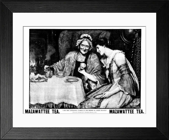 Framed Print : Advertisement for Mazawattee Tea, 1895. Creator: Unknown Framed Print : Advertisement for Mazawattee Tea, 1895. Creator: Unknown