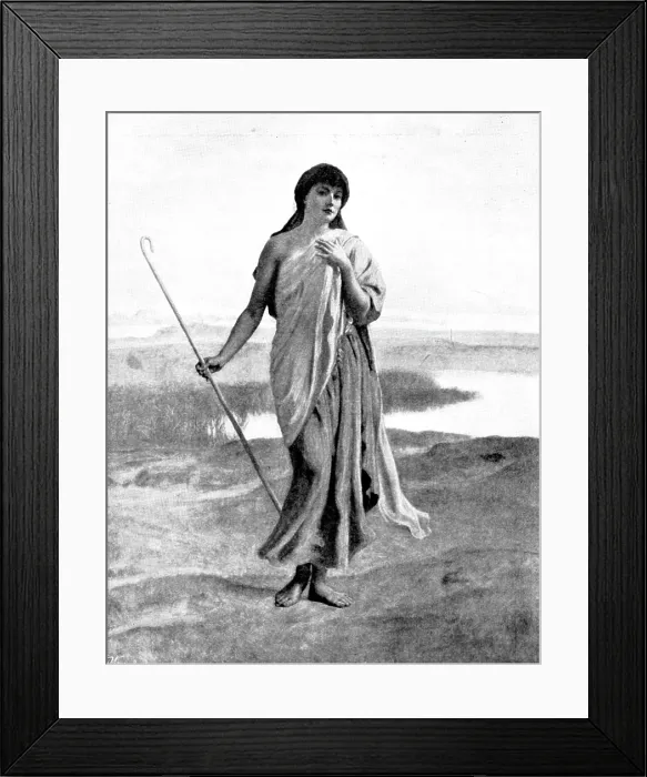 Framed Print : Pictures from the Royal Academy: Rachel, as First Seen by Jacob - F. Goodall, R.A. 1895. Creator: George Meisenbach Framed Print : Pictures from the Royal Academy: Rachel, as First Seen by Jacob - F. Goodall, R.A. 1895. Creator: George Meisenbach