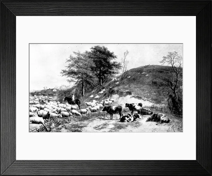 Framed Print : Pictures from the Royal Academy: The Morning's Inspection - T. Sidney Cooper, R.A. 1895 Framed Print : Pictures from the Royal Academy: The Morning's Inspection - T. Sidney Cooper, R.A. 1895