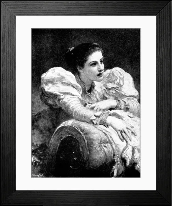 Framed Print : Pictures from the Royal Academy: A Fair Disputant - J. Sant, R.A. 1895. Creator: George Meisenbach Framed Print : Pictures from the Royal Academy: A Fair Disputant - J. Sant, R.A. 1895. Creator: George Meisenbach