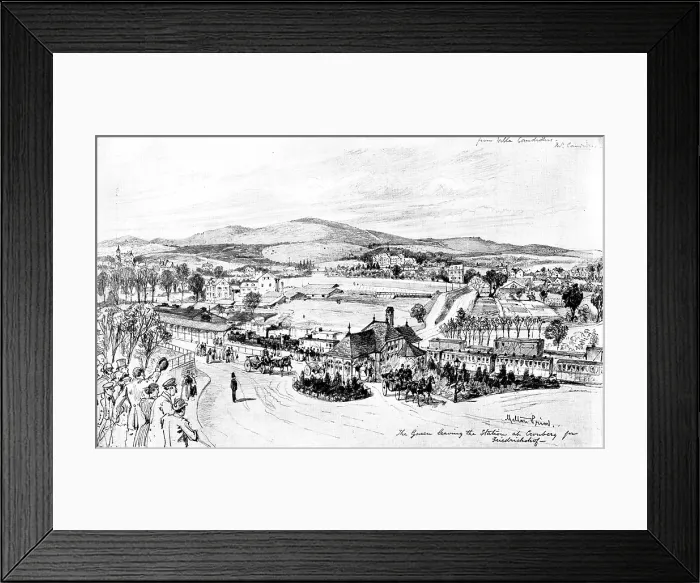 Framed Print : The Queen's Visit to...Friedrichshof: general view of Kronberg...showing the Castle, 1895 Framed Print : The Queen's Visit to...Friedrichshof: general view of Kronberg...showing the Castle, 1895