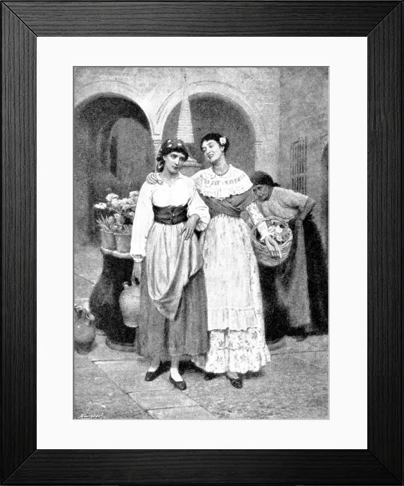 Framed Print : Pictures from the Royal Academy: The Town Mouse and the Country Mouse - J. B. Burgess, R.A. 1895. Creator: George Meisenbach Framed Print : Pictures from the Royal Academy: The Town Mouse and the Country Mouse - J. B. Burgess, R.A. 1895. Creator: George Meisenbach