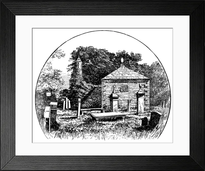 Framed Print : The Boswell Centenary: Auchinleck Churchyard..family vault...in which James Boswell was buried, 1895 Creator: Unknown Framed Print : The Boswell Centenary: Auchinleck Churchyard..family vault...in which James Boswell was buried, 1895 Creator: Unknown