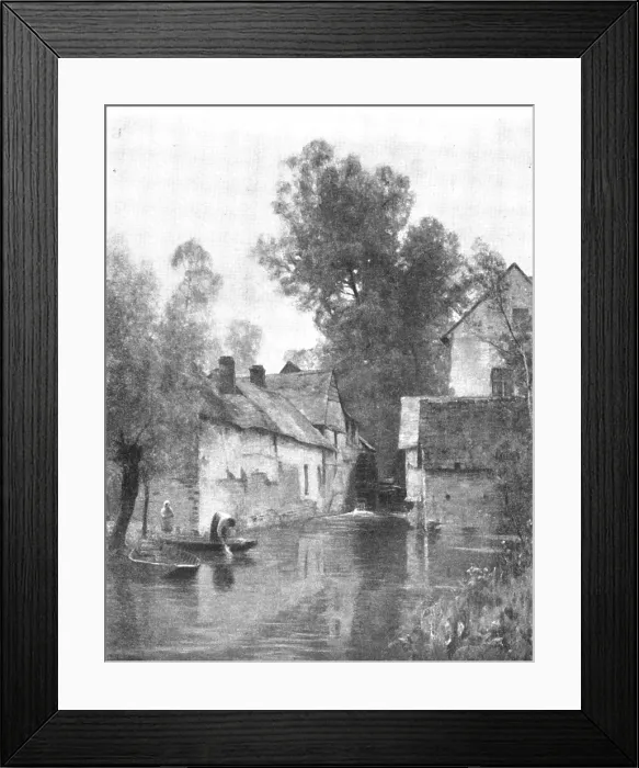 Framed Print : Pictures from the Royal Academy: The Water-Mill - E. A. Waterlow, A.R.A. 1895. Creator: George Meisenbach