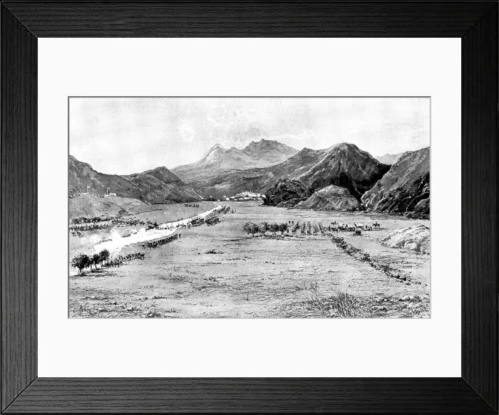 Framed Print : The Chitral Expedition: the Chitral Relief Force crossing the Swat River, 1895. Creator: Unknown Framed Print : The Chitral Expedition: the Chitral Relief Force crossing the Swat River, 1895. Creator: Unknown
