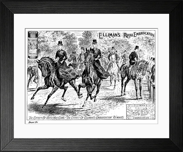 Framed Print : Advertisement for Elliman's Royal Embrocation, 1895. Creator: Joseph Swain. Advertisement for Elliman's Royal Embrocation, 1895. Creator: Joseph Swain Framed Print : Advertisement for Elliman's Royal Embrocation, 1895. Creator: Joseph Swain. Advertisement for Elliman's Royal Embrocation, 1895. Creator: Joseph Swain
