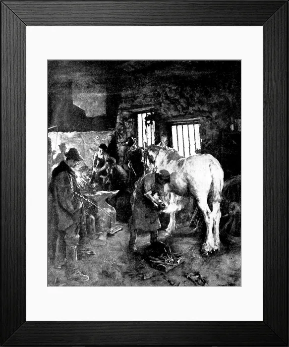 Framed Print : Pictures from the Royal Academy: The Smithy - Stanhope A. Forbes, A.R.A. 1895. Creator: George Meisenbach Framed Print : Pictures from the Royal Academy: The Smithy - Stanhope A. Forbes, A.R.A. 1895. Creator: George Meisenbach