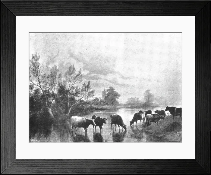Framed Print : Pictures from the Royal Academy: Bray, on the Thames - T. S. Cooper, R.A. 1895. Creator: George Meisenbach Framed Print : Pictures from the Royal Academy: Bray, on the Thames - T. S. Cooper, R.A. 1895. Creator: George Meisenbach