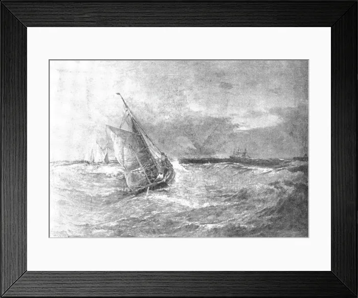 Framed Print : Pictures from the Royal Academy: Crossing the Bar - E. Hayes, 1895. Creator: George Meisenbach Framed Print : Pictures from the Royal Academy: Crossing the Bar - E. Hayes, 1895. Creator: George Meisenbach