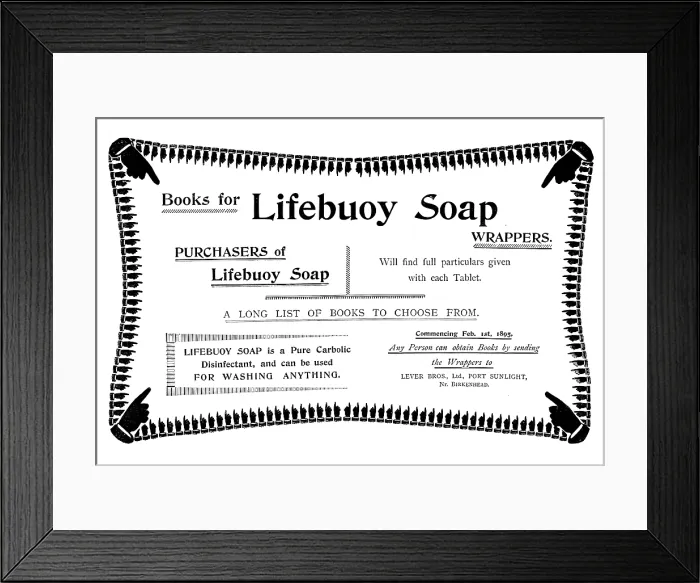 Framed Print : Advertisement for Lifebuoy Soap, 1895. Creator: Unknown Framed Print : Advertisement for Lifebuoy Soap, 1895. Creator: Unknown