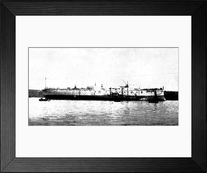 Framed Print : The Launch of H.M.S. Renown: broadside view, 1895. Creator: Unknown Framed Print : The Launch of H.M.S. Renown: broadside view, 1895. Creator: Unknown