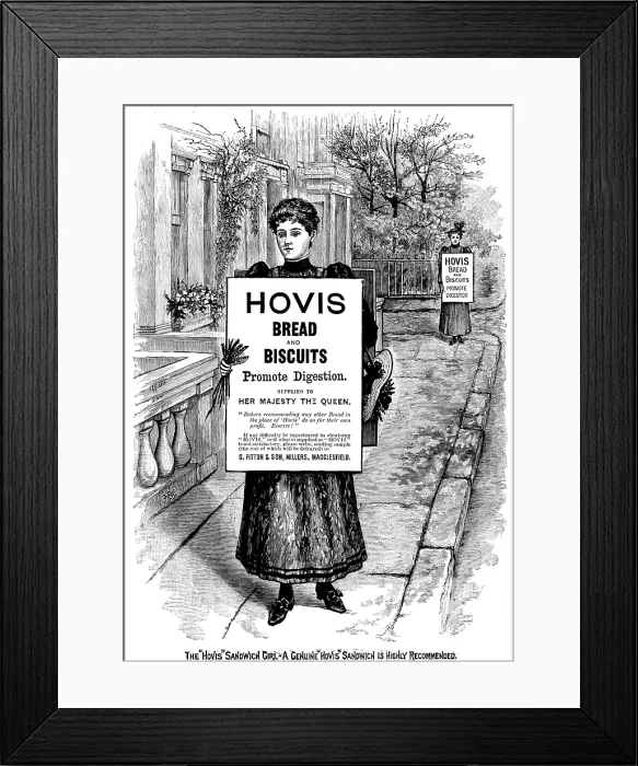 Framed Print : Advertisement for Hovis Bread and Biscuits, 1895. Creator: Unknown Framed Print : Advertisement for Hovis Bread and Biscuits, 1895. Creator: Unknown