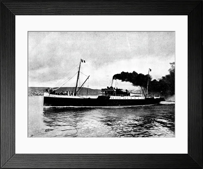 Framed Print : The New Route to Caen: the steam-ship 'Calvados', 1895. Creator: George Meisenbach Framed Print : The New Route to Caen: the steam-ship 'Calvados', 1895. Creator: George Meisenbach