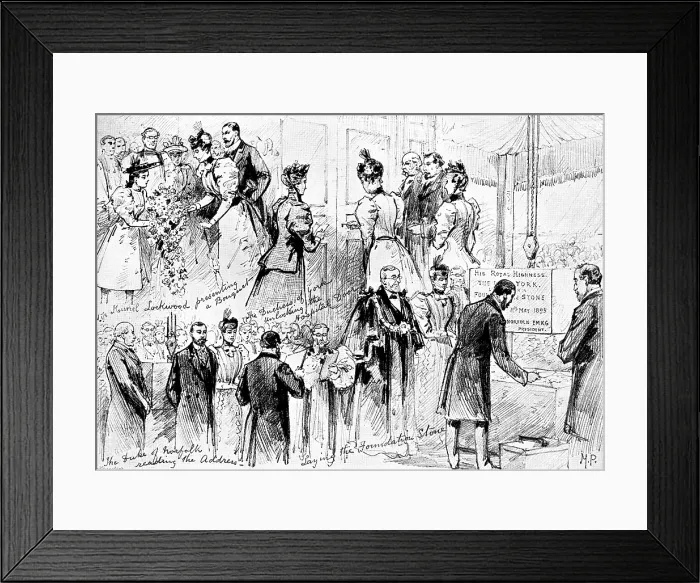 Framed Print : The Duke and Duchess of York at Sheffield, 1895. Creator: George Meisenbach Framed Print : The Duke and Duchess of York at Sheffield, 1895. Creator: George Meisenbach