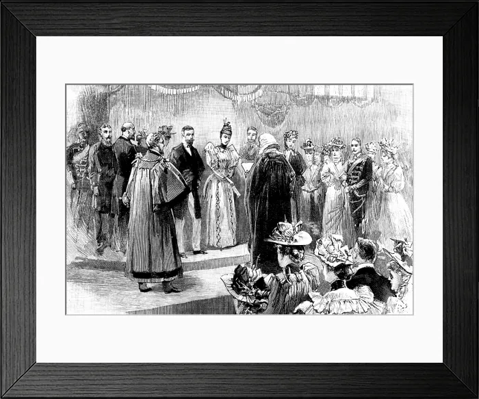 Framed Print : The Duke and Duchess of York at Sheffield: the Recorder...reading the Address, Corn Exchange, 1895. Creator: Unknown Framed Print : The Duke and Duchess of York at Sheffield: the Recorder...reading the Address, Corn Exchange, 1895. Creator: Unknown