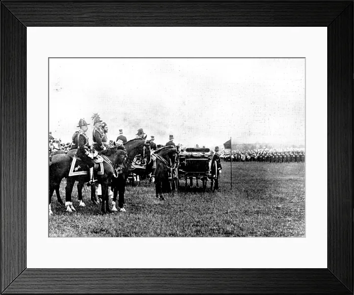 Framed Print : The Shahzada's Visit: Duke of Connaught, Prince of Wales, and Shahzada at the Saluting Point, 1895. Creator: Henry R Framed Print : The Shahzada's Visit: Duke of Connaught, Prince of Wales, and Shahzada at the Saluting Point, 1895. Creator: Henry R