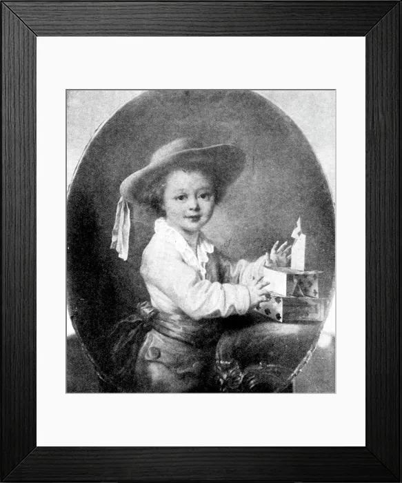 Framed Print : Beautiful Children at the Grafton Gallery: The House of Cards, 1763-1788 - F. H. Drouais, (1895). Creator: Unknown Framed Print : Beautiful Children at the Grafton Gallery: The House of Cards, 1763-1788 - F. H. Drouais, (1895). Creator: Unknown
