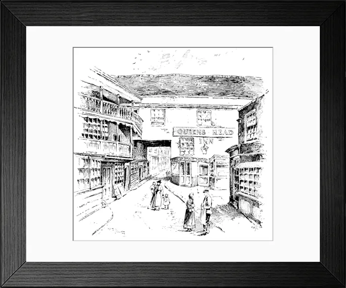 Framed Print : The Queen's Head, an old inn in High Street, Southwark, about to be demolished, 1895 Framed Print : The Queen's Head, an old inn in High Street, Southwark, about to be demolished, 1895