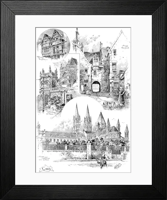 Framed Print : Rambling Sketches: Caen, 1895. Creator: Carl Hentschel Framed Print : Rambling Sketches: Caen, 1895. Creator: Carl Hentschel