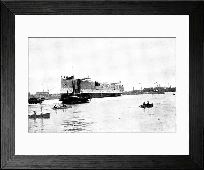 Framed Print : Launch of H.M.S. 'Terrible', 1895. Creator: George Meisenbach Framed Print : Launch of H.M.S. 'Terrible', 1895. Creator: George Meisenbach