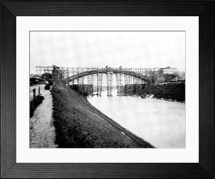Framed Print : The Opening of the Baltic Canal: the high-level railway bridge at Levensau under construction, 1895. Creator: Unknown Framed Print : The Opening of the Baltic Canal: the high-level railway bridge at Levensau under construction, 1895. Creator: Unknown