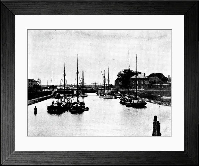 Framed Print : The Opening of the Baltic Canal: lock at Rendsburg, for communication with the Eider, 1895. Creator: Unknown Framed Print : The Opening of the Baltic Canal: lock at Rendsburg, for communication with the Eider, 1895. Creator: Unknown