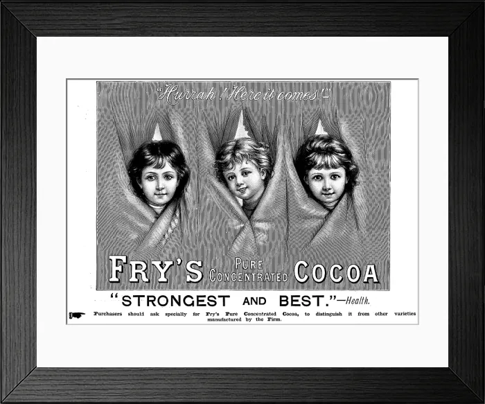 Framed Print : Advertisement for Fry's Cocoa, 1895. Creator: Unknown. Advertisement for Fry's Cocoa, 1895. Creator: Unknown Framed Print : Advertisement for Fry's Cocoa, 1895. Creator: Unknown. Advertisement for Fry's Cocoa, 1895. Creator: Unknown