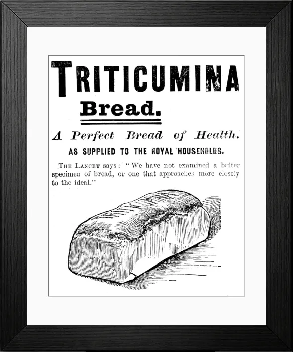 Framed Print : Advertisement for Triticumina Bread, 1895. Creator: Unknown Framed Print : Advertisement for Triticumina Bread, 1895. Creator: Unknown