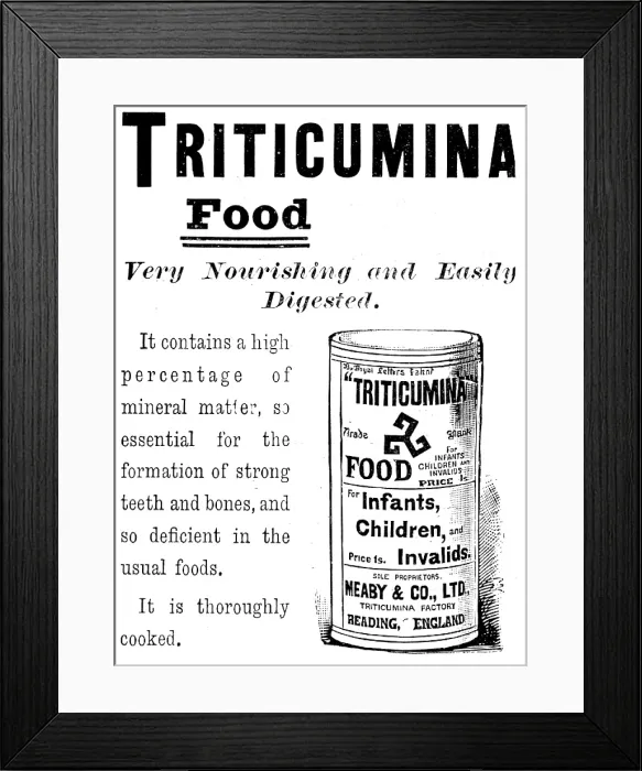 Framed Print : Advertisement for Triticumina Food, 1895. Creator: Unknown