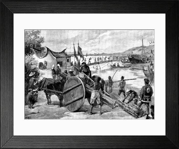 Framed Print : 'Black Flags in Formosa: constructing a...bridge across the Lagoon, by which to retreat... 1895 Framed Print : 'Black Flags in Formosa: constructing a...bridge across the Lagoon, by which to retreat... 1895