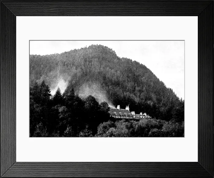 Framed Print : Mar Lodge, Braemar, destroyed by fire on June 14, 1895. Creator: George Washington Wilson Framed Print : Mar Lodge, Braemar, destroyed by fire on June 14, 1895. Creator: George Washington Wilson