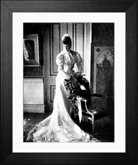 Framed Print : Marriage of the Duc d'Aosta & Princesse Helene d'Orleans: the Duchesse...in her wedding dress, 1895 Framed Print : Marriage of the Duc d'Aosta & Princesse Helene d'Orleans: the Duchesse...in her wedding dress, 1895