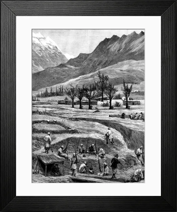 Framed Print : The Chitral Expedition: the Siege of Reshun, 1895. Creator: P Naumann Framed Print : The Chitral Expedition: the Siege of Reshun, 1895. Creator: P Naumann