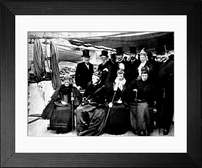 Framed Print : The Danish Royal Family visiting Mr. and Mrs. Gladstone on the 'Tantallon Castle', Copenhagen, 1895. Creator: George Meisenbach Framed Print : The Danish Royal Family visiting Mr. and Mrs. Gladstone on the 'Tantallon Castle', Copenhagen, 1895. Creator: George Meisenbach