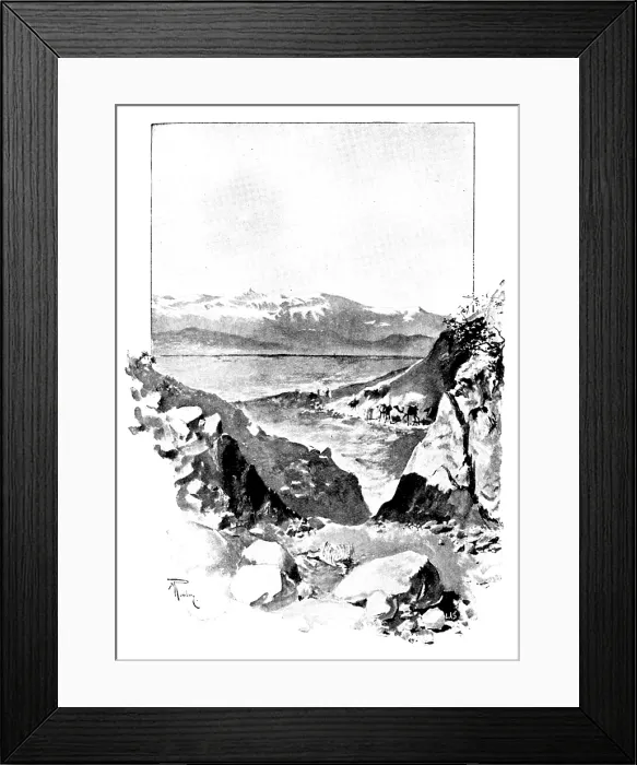 Framed Print : A Visit to Tafilet: in view of the Atlas Mountains and the city of Morocco, 1895. Creator: L. A. S Framed Print : A Visit to Tafilet: in view of the Atlas Mountains and the city of Morocco, 1895. Creator: L. A. S