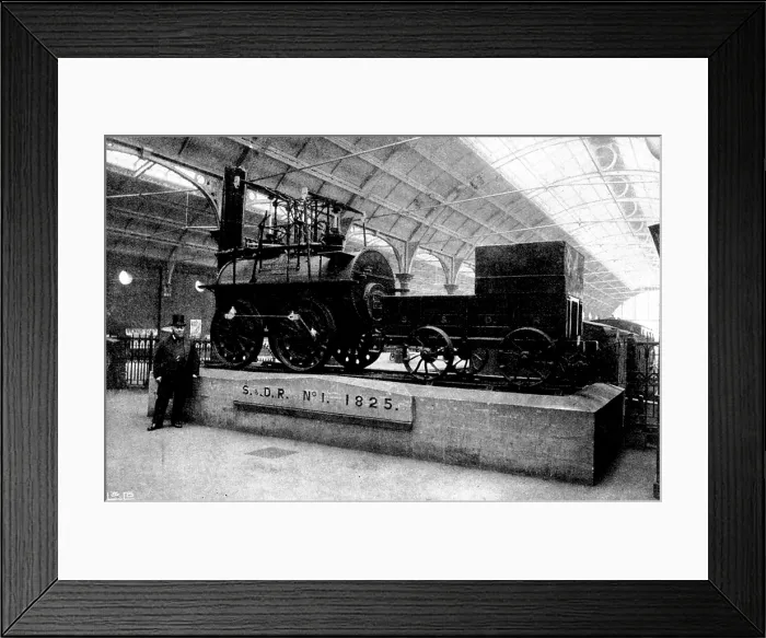 Framed Print : The Royal Agricultural Society at Darlington: first engine used on the Darlington Railway, 1895. Creator: Unknown Framed Print : The Royal Agricultural Society at Darlington: first engine used on the Darlington Railway, 1895. Creator: Unknown