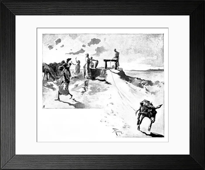 Framed Print : A Visit to Tafilet: a well at sunset, 1895. Creator: George Meisenbach Framed Print : A Visit to Tafilet: a well at sunset, 1895. Creator: George Meisenbach