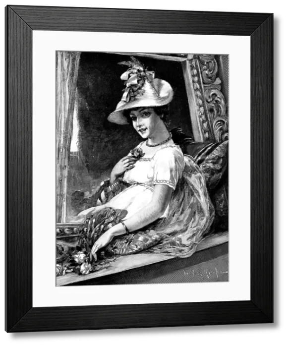 Framed Print : In A Gondola, 1895. Creator: R. Taylor Framed Print : In A Gondola, 1895. Creator: R. Taylor