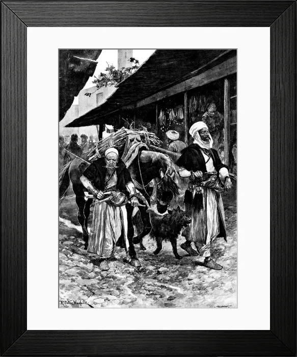 Framed Print : In an Albanian Bazaar - by R. Caton Woodville, 1895. Creator: Unknown Framed Print : In an Albanian Bazaar - by R. Caton Woodville, 1895. Creator: Unknown
