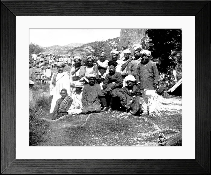 Framed Print : The Chitral Campaign: the Khan of Dir and his suite, 1895. Creator: Unknown Framed Print : The Chitral Campaign: the Khan of Dir and his suite, 1895. Creator: Unknown